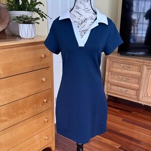 Abercrombie YPB Navy Blue NeoKnit mini dress golf dress